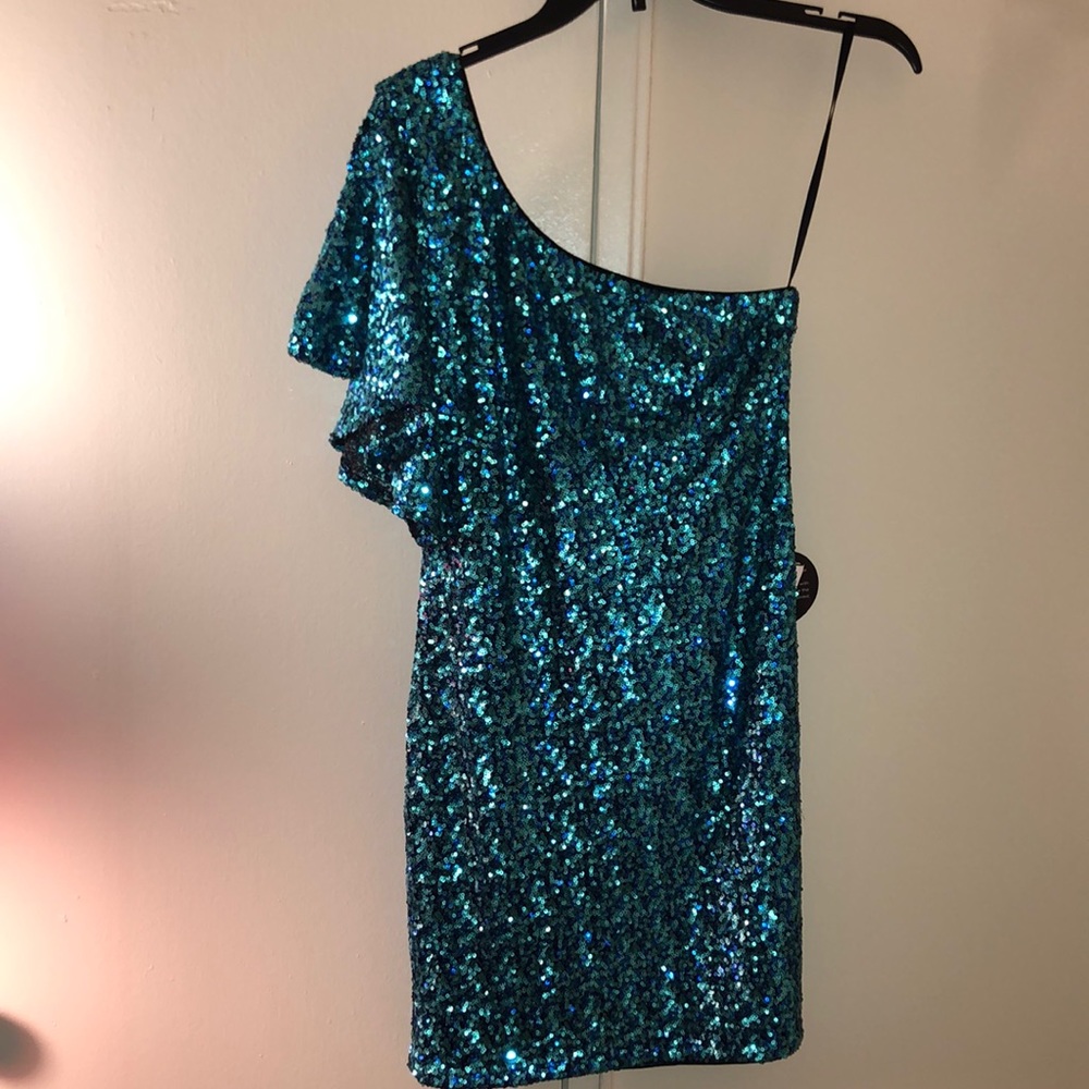 Sequin One Shoulder Dress